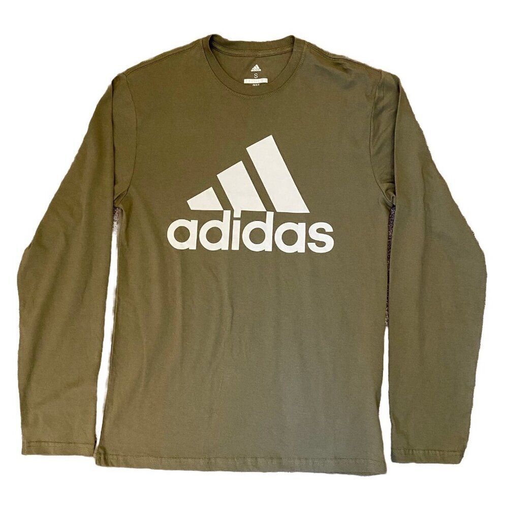 Adidas Golf Long Sleeve T-Shirt Men’s Olive White Logo Tee Size S - Small - NWT